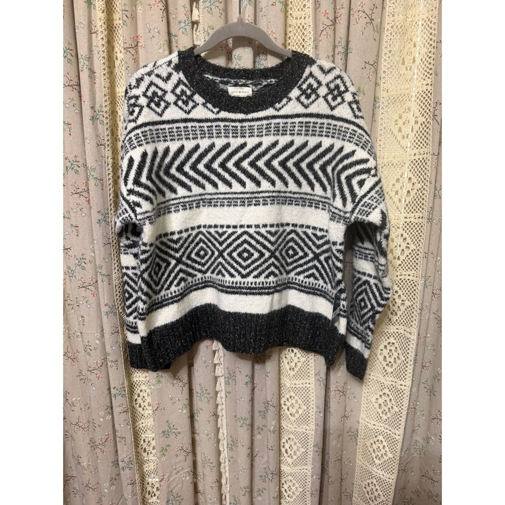 Lucky Brand NWT Fair Isle Geometric Knit Sweater Large